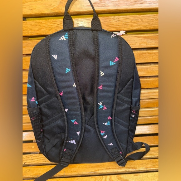 Adidas Black Backpack with Pink and Blue Accents - Picture 2 of 3
